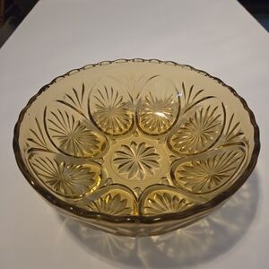 Amber Glass Decorative Bowl